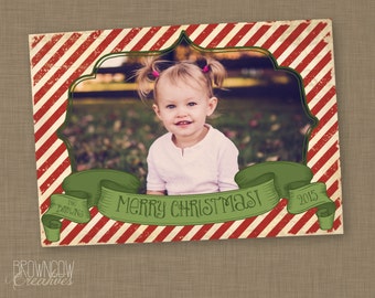 PRINTABLE Shabby Chic Christmas Photo Card