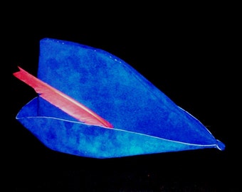 King Graham Royal Blue Suede Hat and Pouch