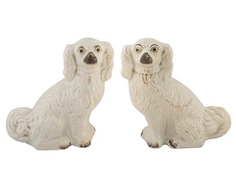Pair of English Staffordshire Spaniel Dogs 19th C.