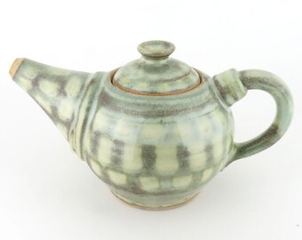 Stoneware Teapot - 24 oz. - Pottery teapot - Ceramic teapot - Perfect for Serving Tea - Green and Yellow