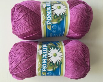 100% Mercerized Cotton Yarn "Camomile". Lot 2 skeins 150g (5.3 oz)