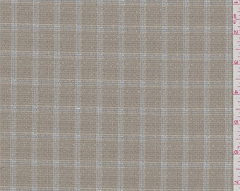 Dark Tan Check Suiting, Fabric By The Yard
