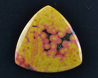 Ocean Jasper 27.06cts Trillion Cabochon 28.00 X 28.00mm T1338 Yellow Cab Cabochon Loose Gem Gemstone Jewelry Making Rare Smooth Gem