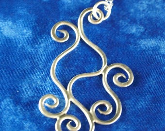 Sterling Silver Scroll Pendant and Chain