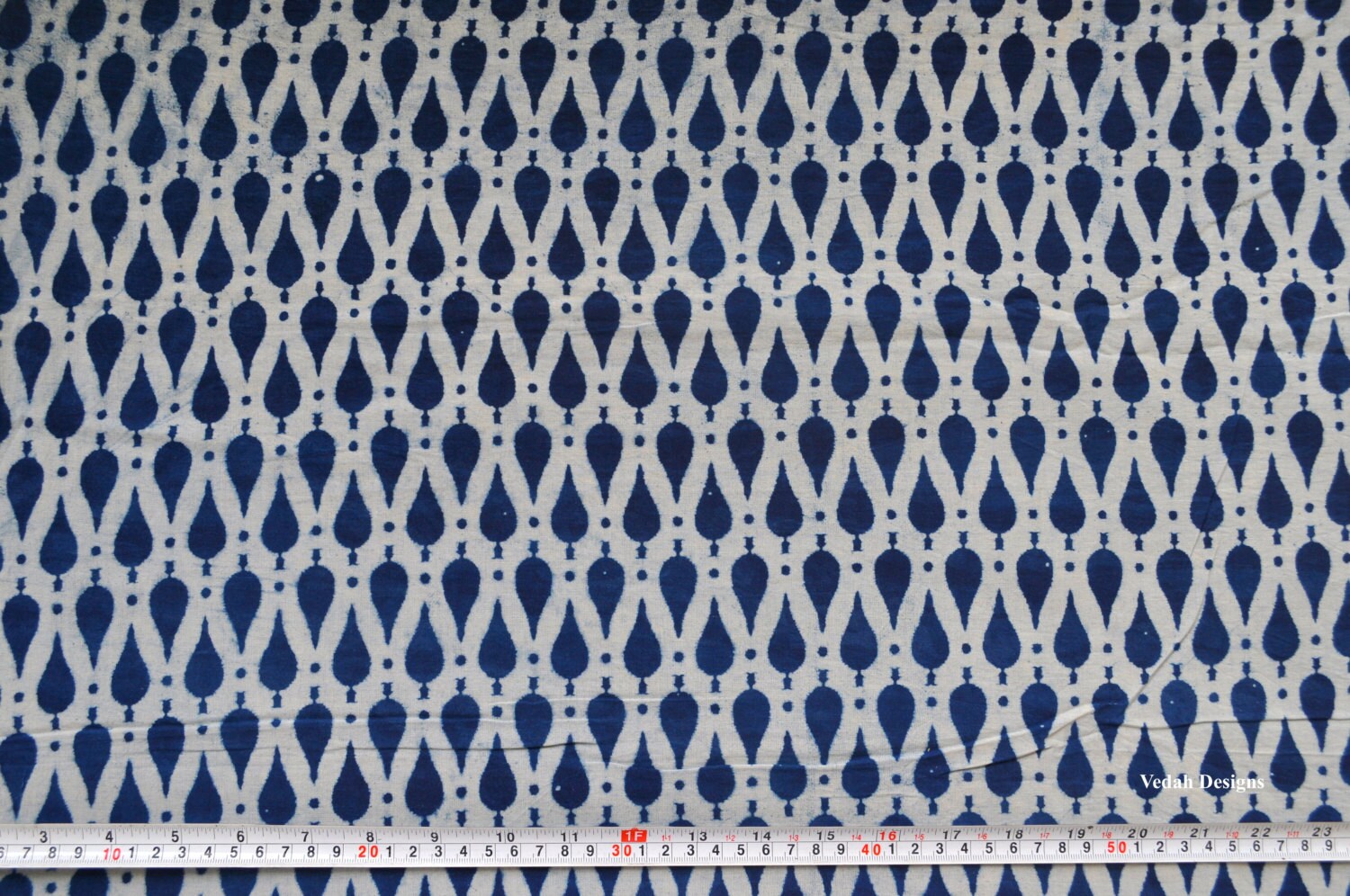 Geometric print Indigo fabric mudcloth cotton block print