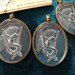 Girl on a Swing Vintage West German Cabochon Pendant in Setting 30/40