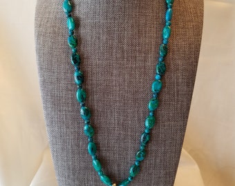 Teal Agate Necklace-(SHA-129)