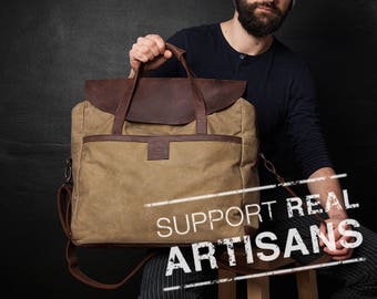 Canvas Laptop Bag, Men Bag, Waxed Canvas Bag, Men Laptop Bag, Canvas Men Bag, Waxed Bag