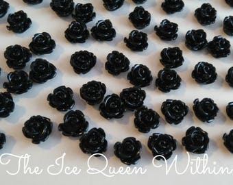 Free shipping!!! Black rose magnets (set of 10)