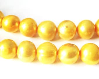 5 x 10-12 mm yellow freshwater pearls