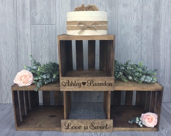 Rustic Wedding Cupcake Stand, Crate Cupcake Stand, Wood Cupcake Stand