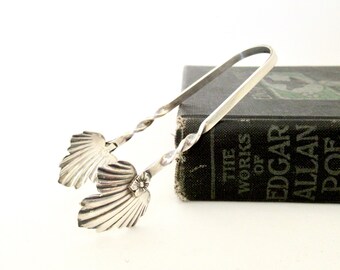 Vintage Sterling Silver Sugar Tongs, R Sterling, Shell Shaped Petite Tongs, Absinthe Sugar Tongs