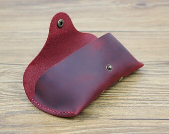 Personalized Leather Glasses Case, Distressed Leather, Monogram Leather Glasses Case, Sunglasses Cover, Eyeglasses Case, Brass Accessaries