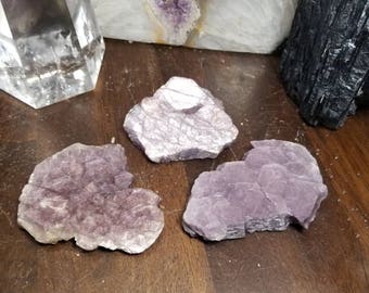 Set of 3 Purple Botryoidal Lepidolite Crystal | Terminated Lepidolite Crystal | Healing Crystal | Mineral Specimen #26