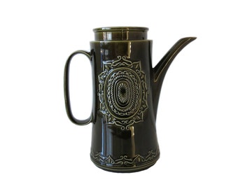 Coffee Pot "BARBEQUE" by BARRATTS - Dark Green 1970s Coffee Pot