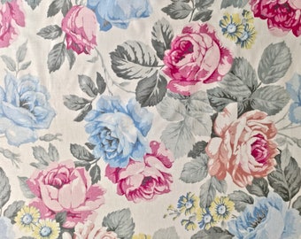 Pastel Floral Print Chintz Tablecloth 57 inches SQUARE