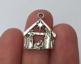 BULK 20 Nativity Charms Antique Silver - BULKX455