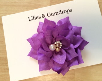 Purple Flower Hair Clip - Purple Hair Flower - Purple Wedding Hair Flower - Purple Hair Clip
