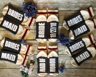 BRIDESMAID GIFTS, BRIDESMAID socks, wedding socks, bride socks, bridal socks, wedding party, wedding, gifts for her, groom, wifey, soulza