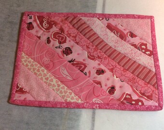 Valentine's day candle mat mug rug