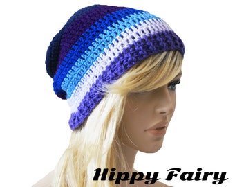 Crochet hat, womans Blue Beanie , purple beaine,Slouchy beanie, Womans slouch beanie, Slouchy hat