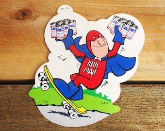 Vintage 70s Bud Man Budweiser Skateboard Sticker -Rare-