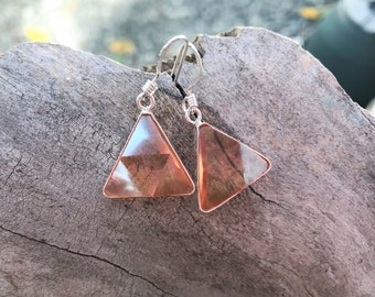 Tangerine Aura - Marcel Vogel Earrings - set in Sterling Silver - A Grade ! Powerful