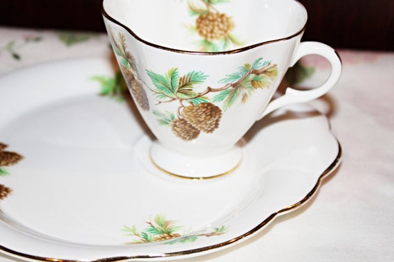 Vintage Windsor Bone China snack Hostess Set Teacup and Vintage Windsor Bone China snack Hostess Set Teacup and