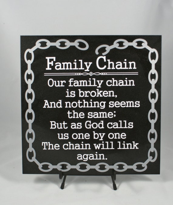 FAMILY CHAIN Memorial Gift In Memory Of Loss of Loved