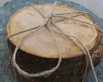 Set of 4 Sliced Wood Coasters, Recycled Wood Coasters, Hand Cut, Kitchen Gift