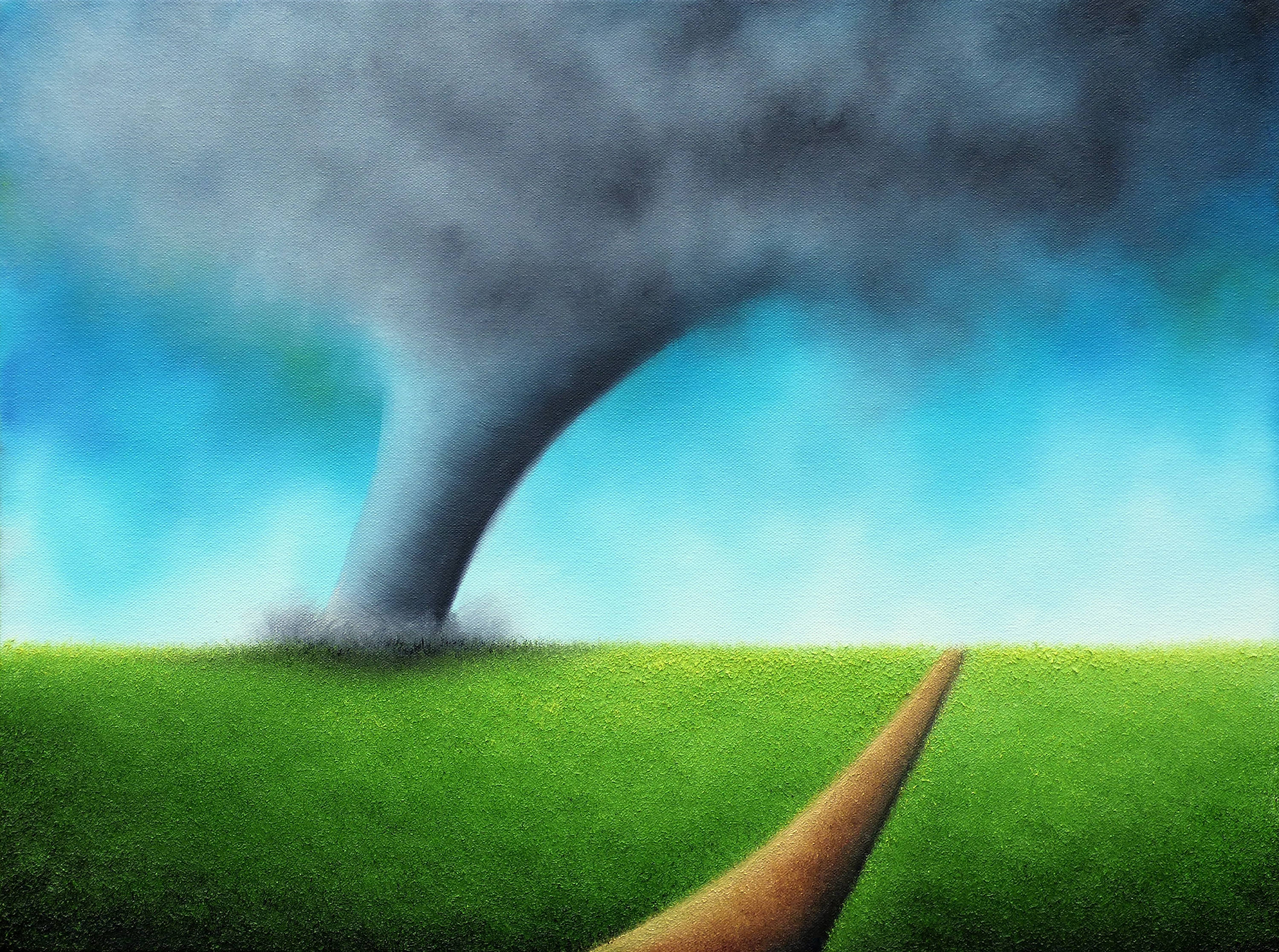 Tornado Painting Surreal Art Landscape Painting Contemporary