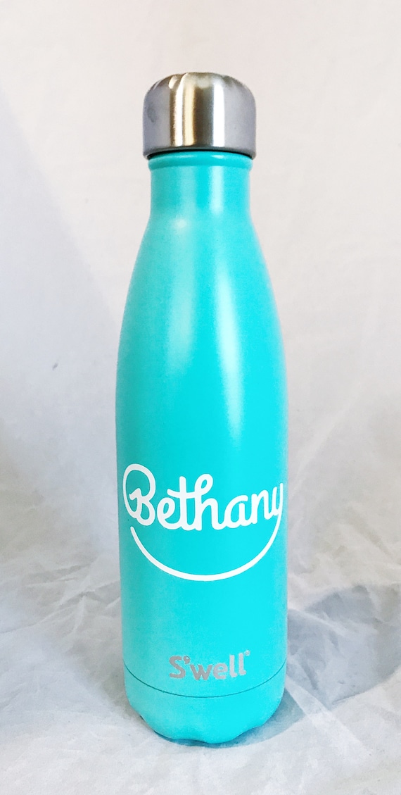 S'well Water Bottle with Name Monogram Personalized or Custom (Glitter, Shimmer, Elements, Stone, Resort, Wood, Satin, Collections)