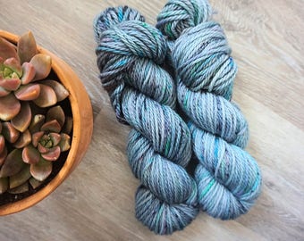 Aquatic/ Hand Dyed Yarn/ Plush- Bulky/ 100% Superwash Merino Wool