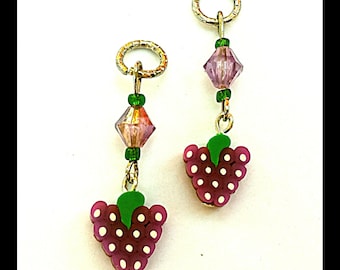 Hearing Aid Charms: Sweet Purple Grapes with Glass Accent Beads!