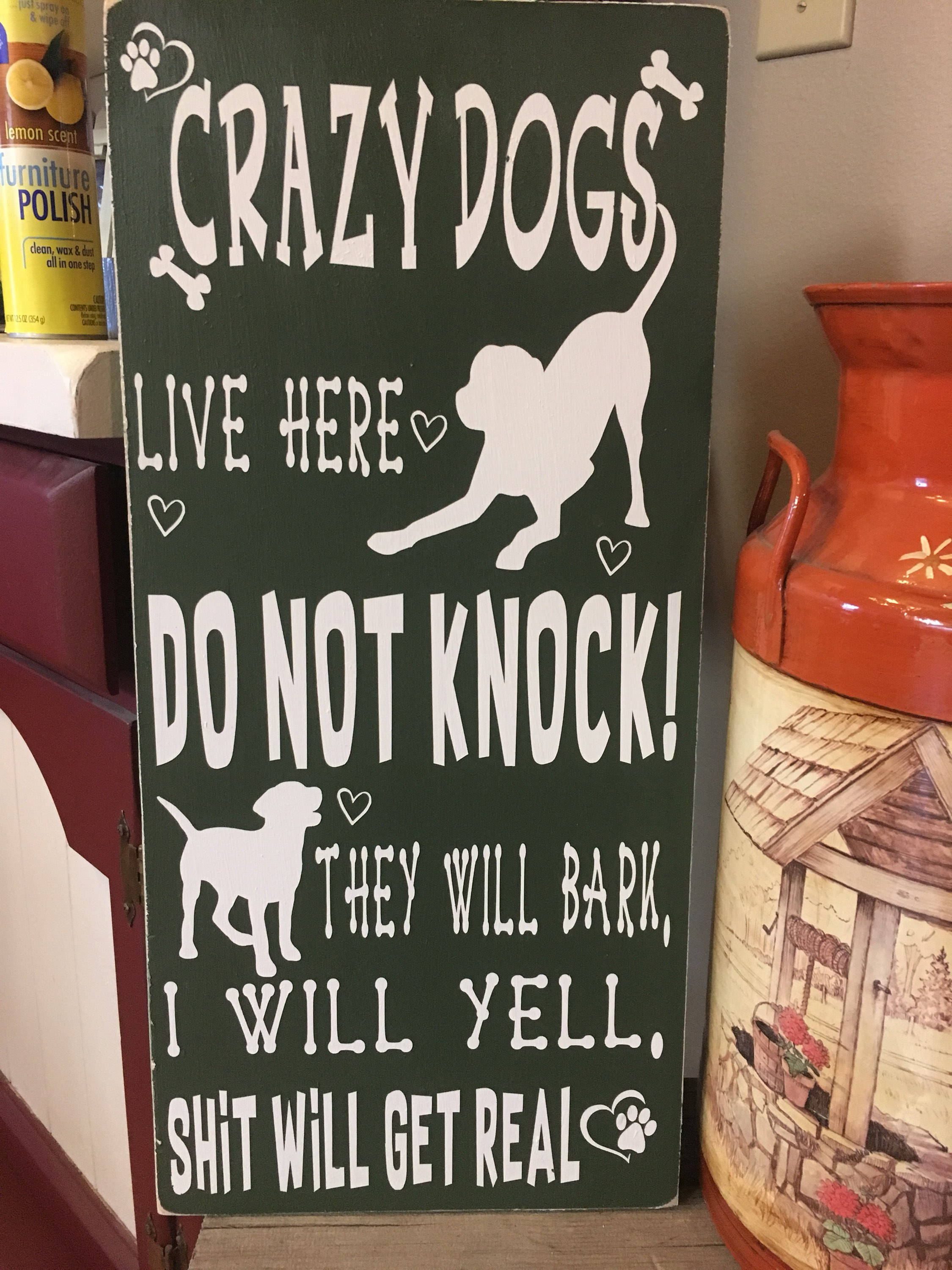 Crazy Dogs Live Here Porch Sign Funny Dog Signs Outdoor