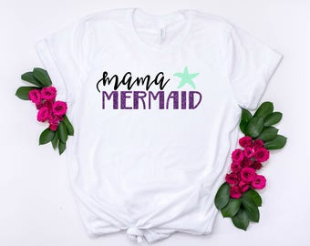 Mermaid, Mermaid Party, Mermaid Shirt, Gift for Mom, Mama Mermaid, Mermaid Mom, Mermaid Shirt, Mommy and Me