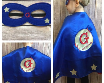 Boy Superhero Cape w mask , Superhero Costume, Boy Superhero Cape, Boy Cape, Custom Superhero Cape, Personalized Kid's Superhero Cape