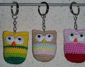 handmade crochet OWL keychains, gift idea