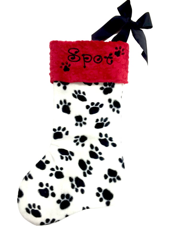Paw Print Dog Stocking Dog Christmas Stocking Paw Print