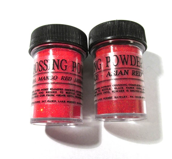 Items similar to Red Embossing Powder Two (2) Jars Enchanted Creations