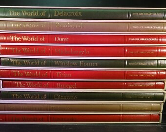 vintage Time Life Library of Art books with cases group of 10 Rembrandt Leonardo Michaelangelo Homer Cezanne