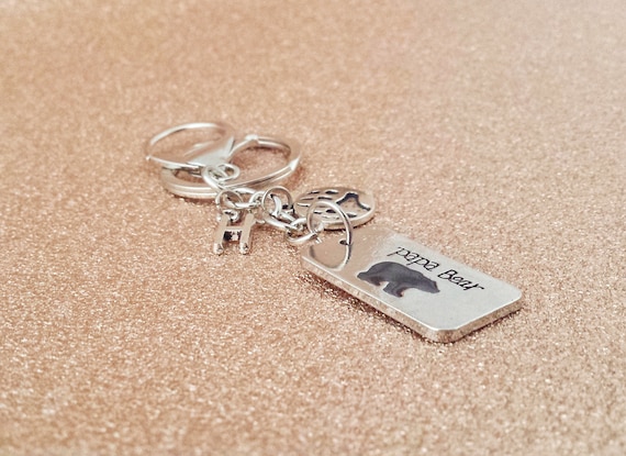 Papa Bear Keychain// Fathers Day Gift