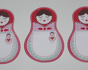 Russian Doll / Babushka Magnetic Notepads 3PK