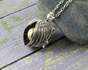 Angel Caller Harmony Ball Wings Pendant Baby Shower Pregnancy Gift Maternity Necklace 925 Sterling Silver