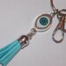 Light Blue Evil Eye Tassel Key Chain Purse Charm