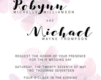 Orchid Wedding Invitation and RSVP