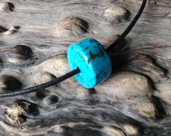Hand Carved Turquoise Bead.