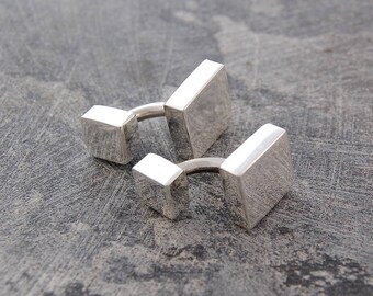 Fathers Day Cufflinks, Square Cufflinks, Classic Cufflinks, 925 Silver Cufflinks, Sterling Silver, Mens Accessories, Gift For Men, Handmade