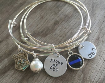 Personalized LEO Bangle Stack