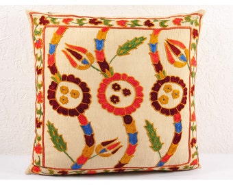 Handmade Suzani Pillow Cover USP102, Suzani Pillow, Suzani Throw, Suzani, Decorative pillows, Accent pillows